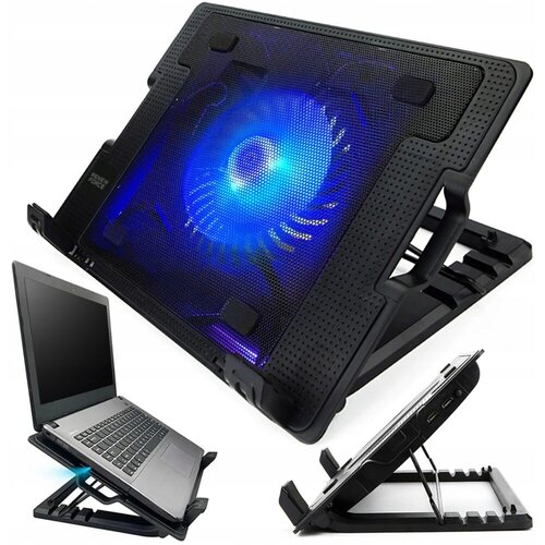  Stalak za hlađenje i podloga za laptop 1x ventilator 12cm 2x USB Slike