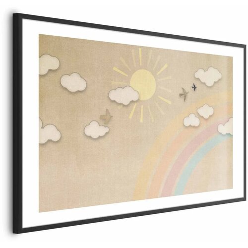  Plakat - Rainbow Day 90x60 Crni okvir s margom Cene