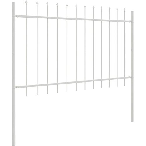 Vrtna Ograda 4 pcs Bijelo 6,8 x 0,8 m Čelik s prahom Slike