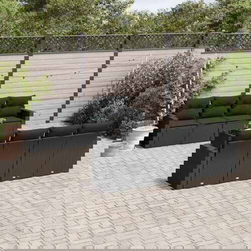 vidaXL 9-dijelni set vrtnih sofa s jastucima crni od poliratana Cijene
