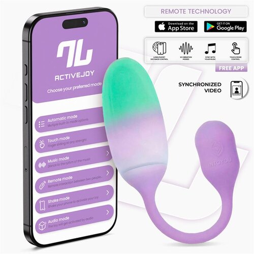 INTOYOU App Series NexEgg Vibrating Egg Double Silicone Layer App Lilac-Pistachio Slike