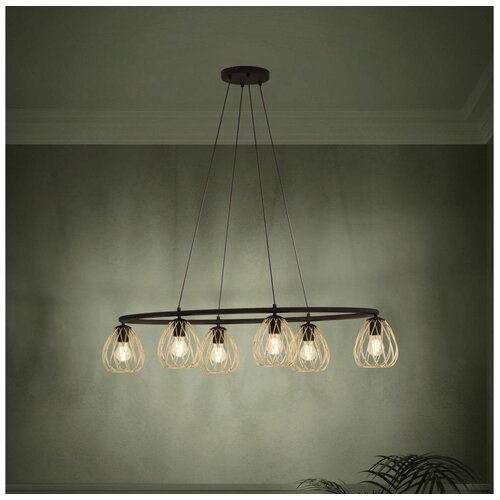 Eglo 390092 -  visilica na sajli jazminia 6xE27/40W/230V crna/zlatna Cene