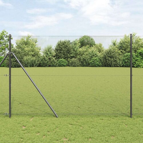  Zavarena žičana ograda s 7 stubova Siva 1.5x10 m čelik Cijene