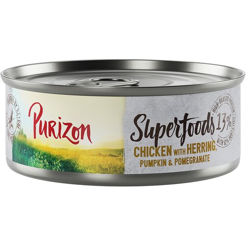 Purizon Varčno pakiranje Superfoods 24 x 70 g - Piščanec s slanikom, bučo in granatnim jabolkom Cene