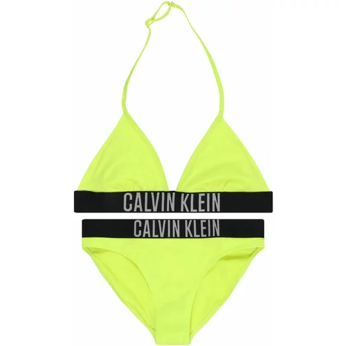 Calvin Klein Swimwear Bikini srebrno-siva / limeta / črna