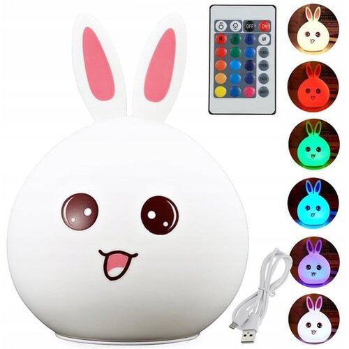 BP Led rgb nočna lučka zajec z daljinskim upravljalnikom, usb polnjenje, (20710094) Slike
