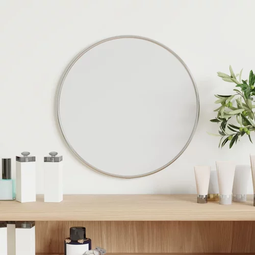  Zidno ogledalo srebrno Ø 30 cm okruglo