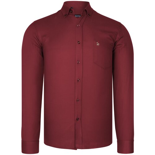 Dewberry G985 MEN&amp;#039;S SHIRT-BURGUNDY Slike