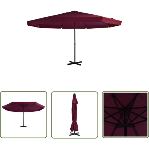  The Living Store Zunanji senčnik z aluminijastim drogom 500 cm bordo rdeč - Senčnik, (21742852) Slike
