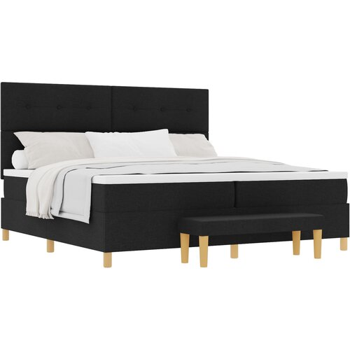 vidaXL Box spring krevet s madracem Crna 200 x 200 cm tkanina Cene
