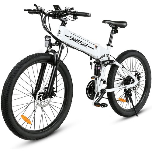 Samebike Zložljivo gorsko električno kolo LO26-II-FT, 900W 48V 14Ah, hidravlična zavora, bela, (21960375) Cene