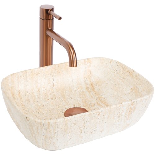 Rea Belinda mini umivalnik za pult travertine matt Slike