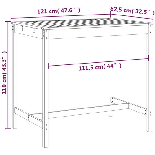  Vrtni stol boja meda 121x82,5x110 cm od masivne borovine Slike