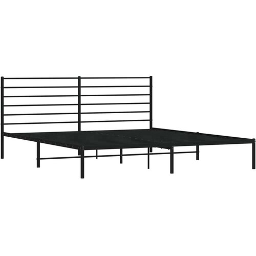 VidaXL Metalni okvir za krevet s uzglavljem crni 193x203 cm Slike