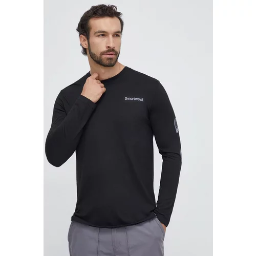 Smartwool Sportska majica dugih rukava Outdoor Patch Graphic boja: crna, s tiskom
