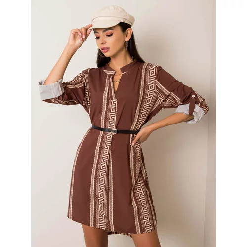 Fashion Hunters Brown patterned dress