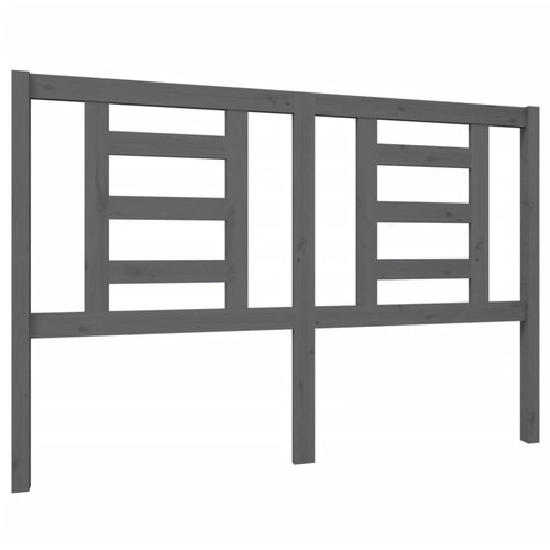 Maison Chic posteljno vzglavje - vzglavna omarica - nočna omarica sivo 146x4x100 cm trdna borovina, (21705337) Slike