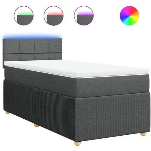 Maison Chic Box spring postelja - Vzmetna postelja z vzmetnico temno siva 90x190 cm blago SL3886, (21902487) Cene