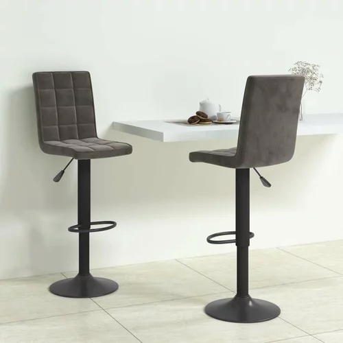  Barski stolčki 2 kosa temno siv žamet, (20700254)