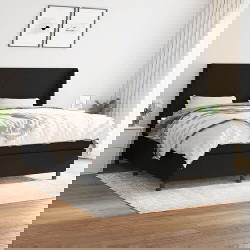The Living Store Box spring postelja z vzmetnico črna 180x200 cm blago - Box Spring Postelja, (21512349) Slike