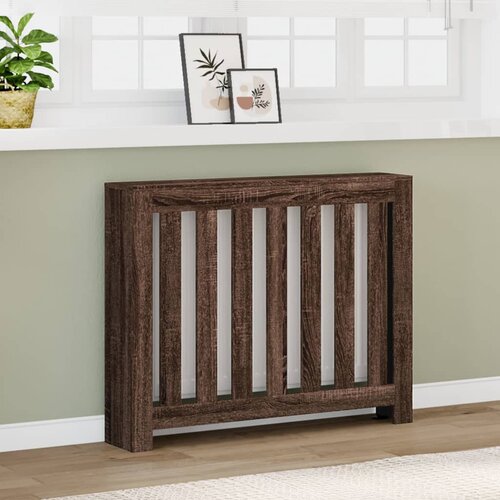 vidaXL Pokrov za radiator rjav hrast 104x20x82 cm inženirski les Cene