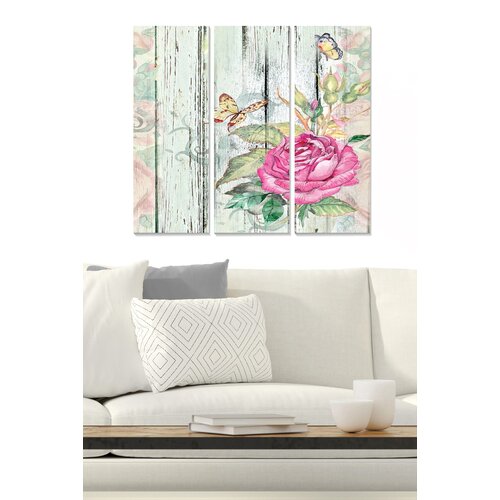 Wallity MDF151728446 Multicolor Decorative MDF Painting (3 Pieces) Cene