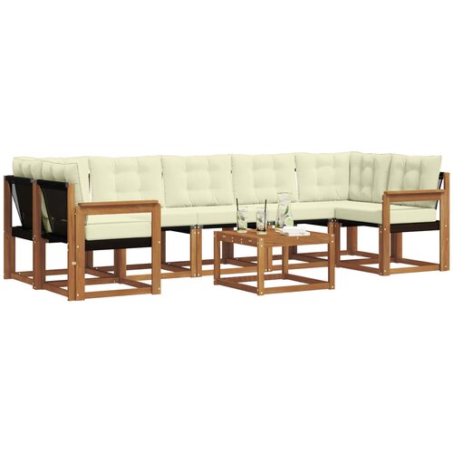 Set vanjskih sofa 8 kom. Prirodna i krem Slike