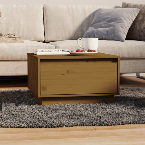 Furnova Klubska mizica medeno rjava 55x56x32 cm trdna borovina, (21915231) Slike