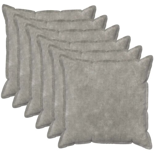  Presvlaka za jastuk 6 kom. HOUTEN Svjetlosiva 60 x 60 cm - Dizajn s paspulom Svjetlosiva 6 Cene