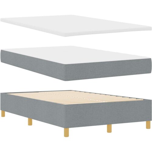  Krevet s boxspringom s madracem i klupom Svjetlosiva 120x190 cm Tkanina Slike