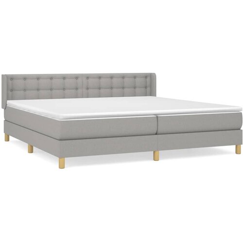 Maison Chic Box spring postelja - Vzmetna postelja z vzmetnico svetlo siva 200x200 cm blago SL7665, (21901175) Cene