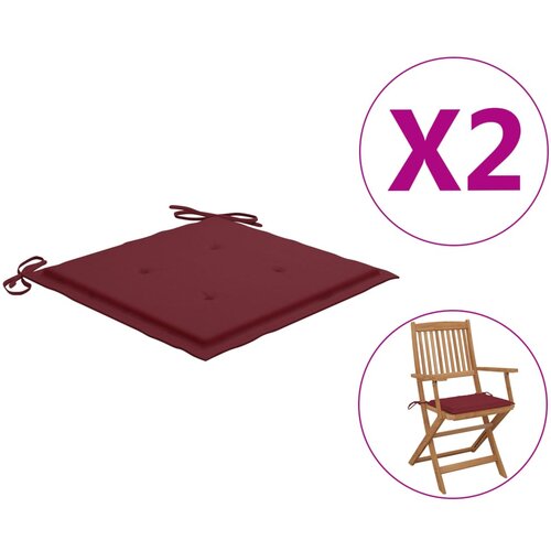 vidaXL Blazine za vrtne stole 2 kosa vinsko rdeče 40x40x3 cm blago Cene