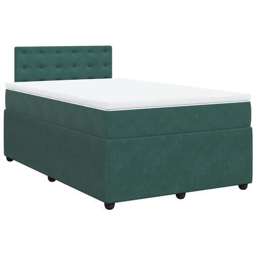 Maison Chic Box spring postelja - Vzmetna postelja z vzmetnico temno zelen 120x190 cm žamet SL18181, (21894694) Cene