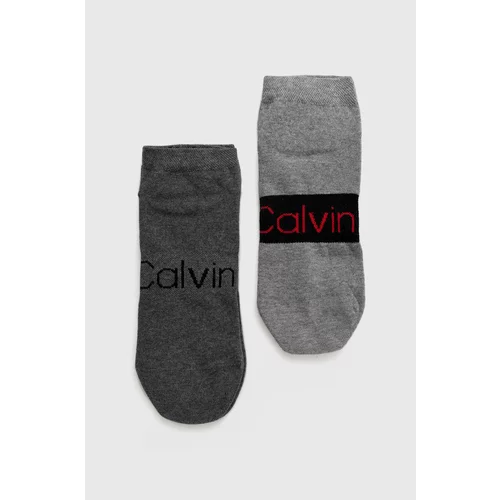 Calvin Klein Nogavice (2-pack) moške, siva barva