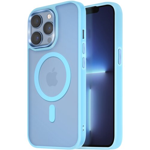 AVIZAR Ohi&scaron;je MagSafe za iPhone 13 Pro Hrbtna podloga Frosted Obris, Svetlo modra, (5000014981) Cene
