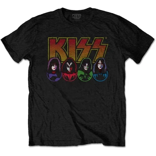 Kiss Majica Logo Faces & Icons Unisex Črna L