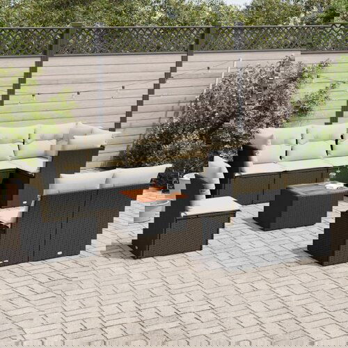 vidaXL 9-dijelni set vrtnih sofa s jastucima crni od poliratana Cijene