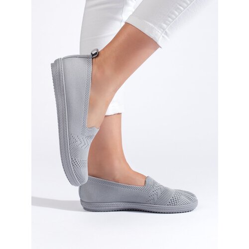 Shelvt Women&amp;#039;s Grey Fabric Slip On Slike