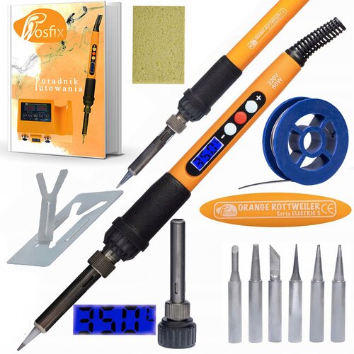 Rosfix komplet za natančno spajkanje 11V1 z zaslonom orange rottweiler OR60W electric s series (spajkalnik, 6 konic, gobica, pločevina in stojalo), (21739253) Cene