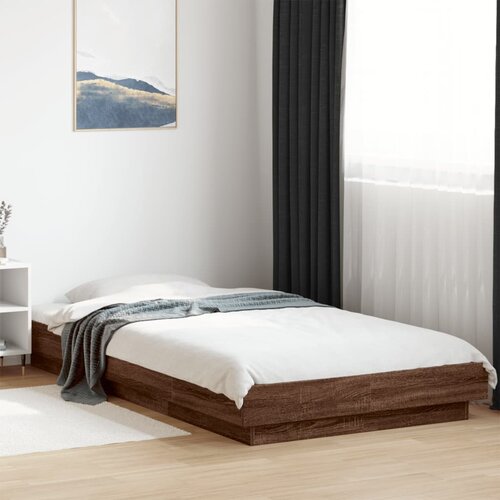 Furnova Posteljni okvir z LED lučkami rjavi hrast 90x190 cm inž. les, (21934309) Slike