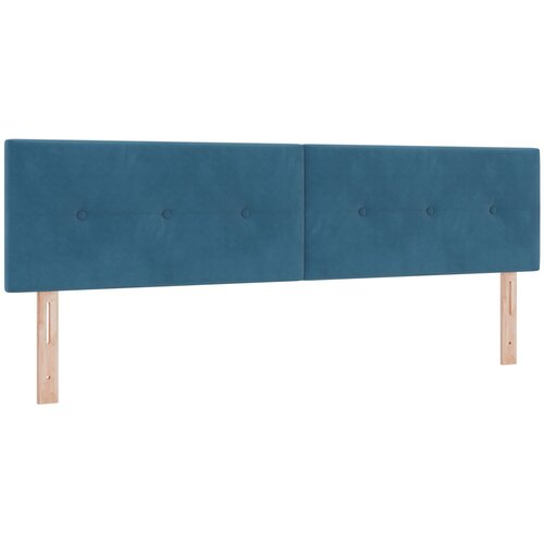 VidaXL Vzglavje Gumbasto pre&amp;scaron;ito Temno modro 180 cm Žamet, (22049824) Slike