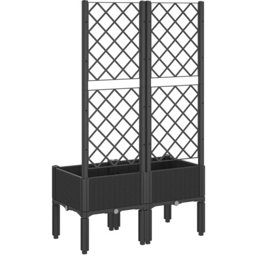  Vrtna sadilica s re&amp;scaron;etkom crna 80 x 40 x 142 cm PP Slike