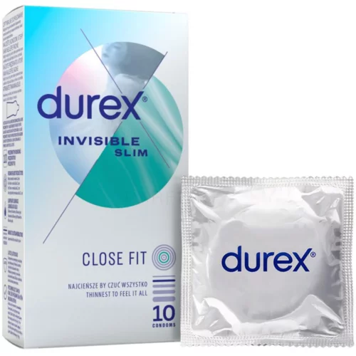 Durex KONDOMI Invisible Slim Close Fit 10/1, (21131361)