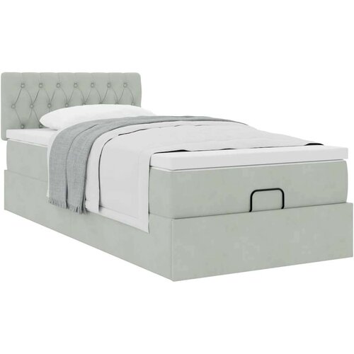 vidaXL okvir za krevet s madraca svjetlosivi 80x200 cm baršunasti Cene