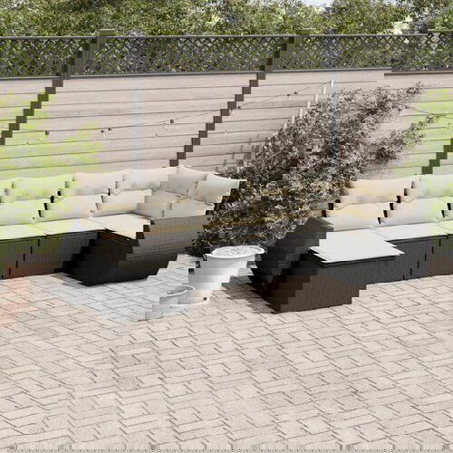 vidaXL 7-dijelni set vrtnih sofa od poliratana s jastucima crni Cijene