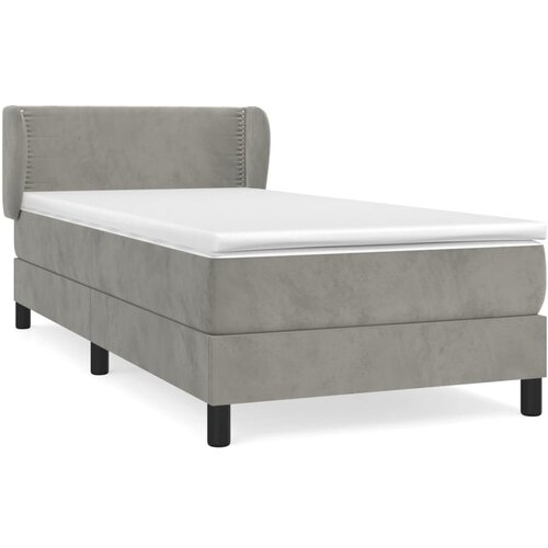 Maison Chic Box spring postelja - Vzmetna postelja z vzmetnico svetlo siv 90x190 cm žamet SL20477, (21893686) Cene