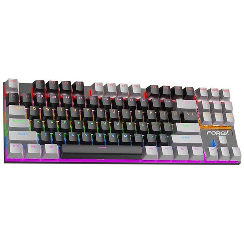 INF Žična 87-tipkovna mehanska tipkovnica - Barvno blokirana RGB igralna tipkovnica Black+Grey, (5000089338) Cene