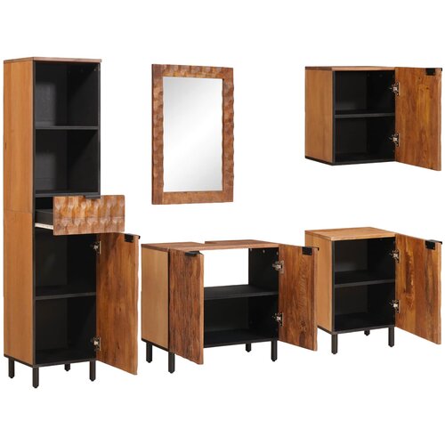  Setovi za kupaonicu 5 pcs Acacia smeđi fini&scaron; Čvrsto drvo manga Cijene