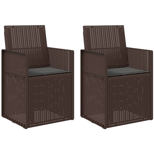  Vrtni jedilni stoli 2 pcs Rjava in antracit PP, (5000285789) Cene