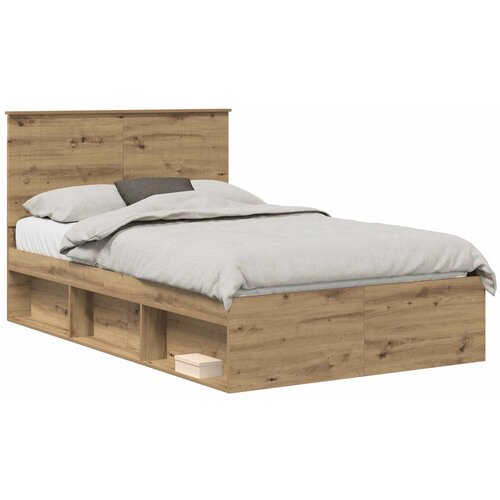 vidaXL konstrukcija postelje oreh 120 x 200 cm masivno borovo les, (5000103509) Cene